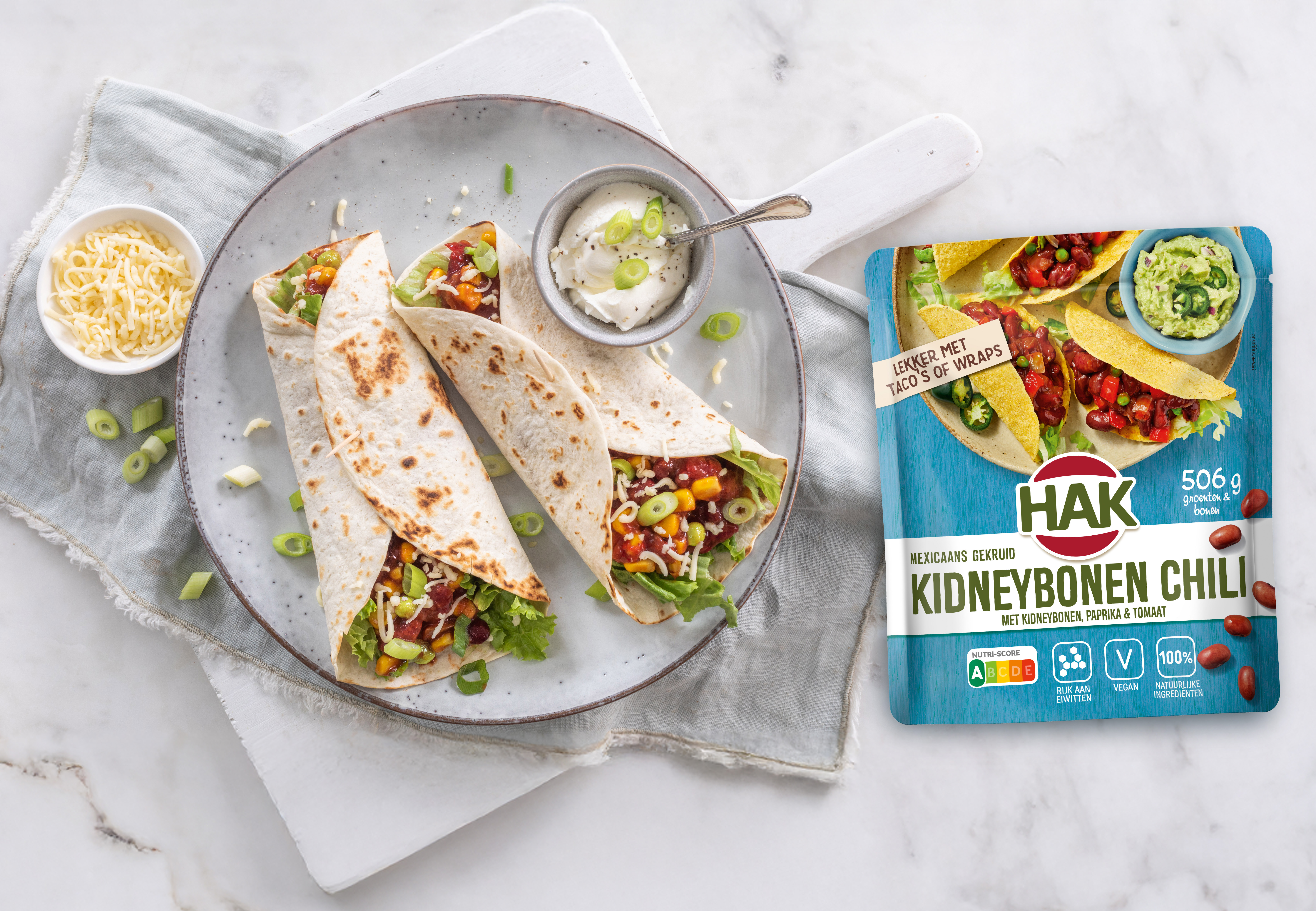 HAK Wraps kidneybonen chili