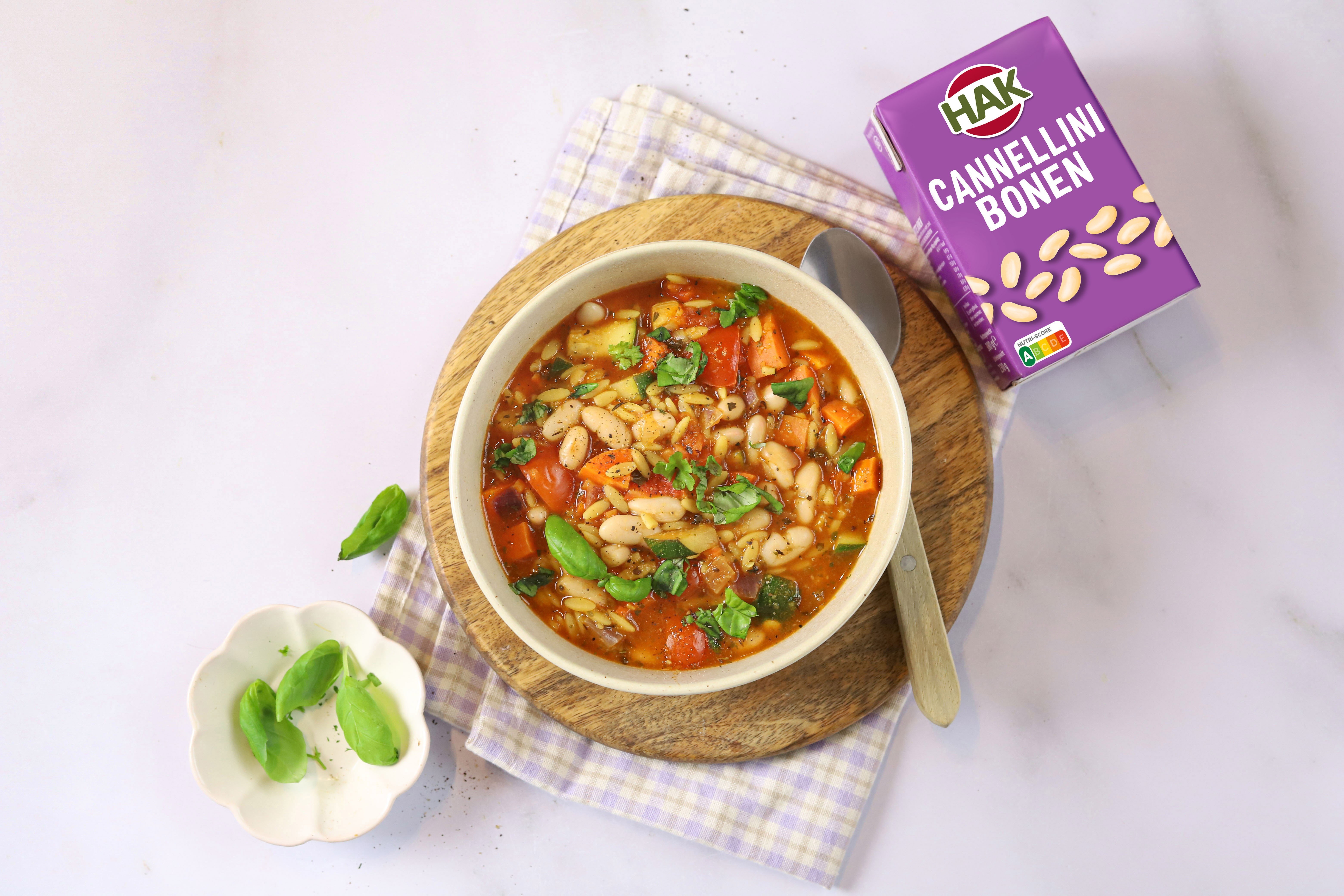 Mistrone soep met cannellini bonen
